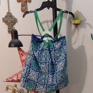Super Cute Blue And Green Vintage Looking Babydoll Tee
